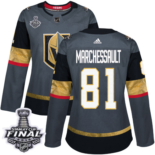 Adidas Golden Knights #81 Jonathan Marchessault Grey Home Authentic 2018 Stanley Cup Final Women's Stitched NHL Jersey Adidas Golden Knights #81 Jonathan Marchessault Grey Home Authentic 2018 Stanley Cup Final Women's Stitched NHL Jersey
