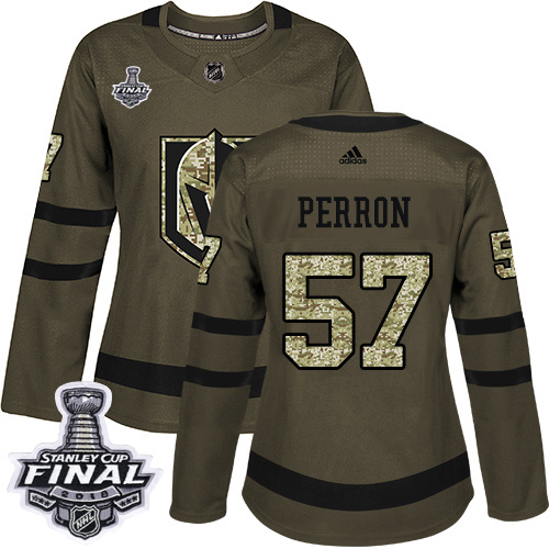 Adidas Golden Knights #57 David Perron Green Salute to Service 2018 Stanley Cup Final Women's Stitched NHL Jersey Adidas Golden Knights #57 David Perron Green Salute to Service 2018 Stanley Cup Final Women's Stitched NHL Jersey