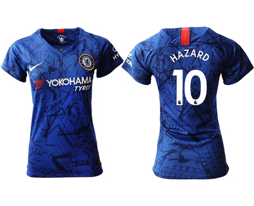 Women's Chelsea #10 Hazard Home Soccer Club Jersey Women's Chelsea #10 Hazard Home Soccer Club Jersey