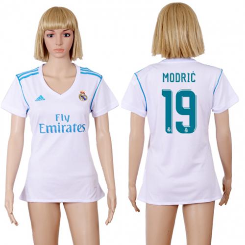 Women's Real Madrid #19 Modric Home Soccer Club Jersey Women's Real Madrid #19 Modric Home Soccer Club Jersey