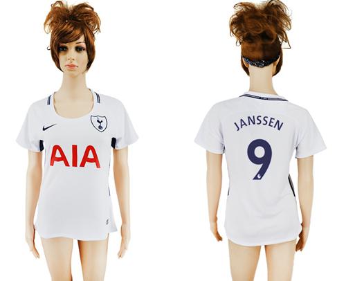 Women's Tottenham Hotspur #9 Janssen Home Soccer Club Jersey Women's Tottenham Hotspur #9 Janssen Home Soccer Club Jersey