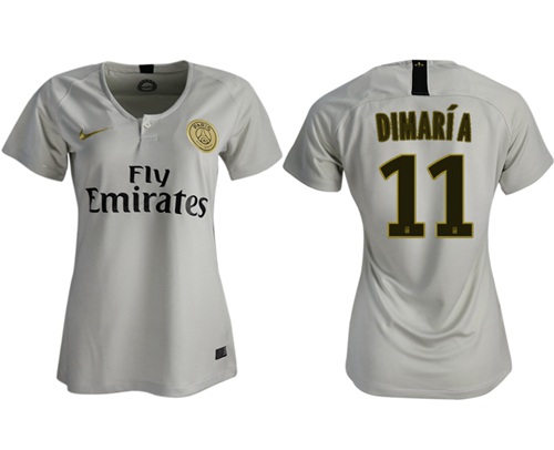 Women's Paris Saint-Germain #11 Di Maria Away Soccer Club Jersey