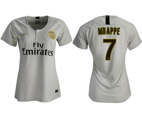 Women's Paris Saint-Germain #7 Mbappe Away Soccer Club Jersey