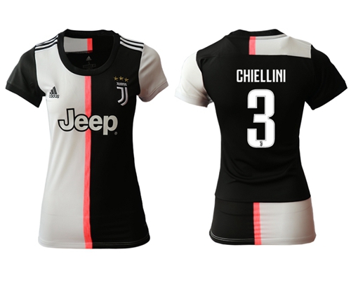 Women's Juventus #3 Chiellini Home Soccer Club Jersey