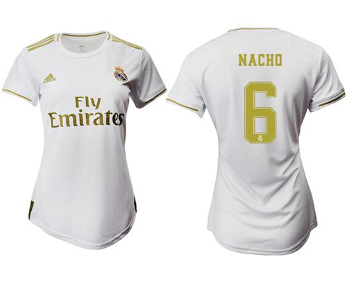 Women's Real Madrid #6 Nacho Home Soccer Club Jersey