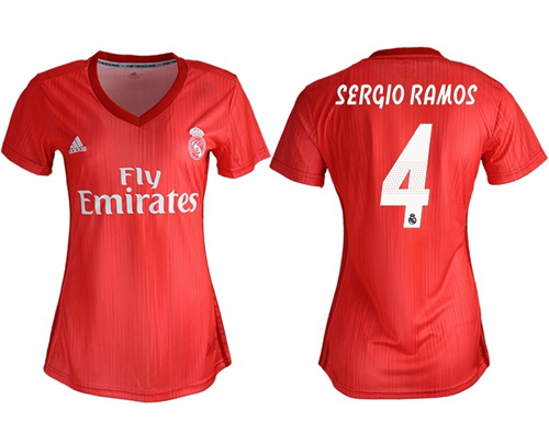 Women's Real Madrid #4 Sergio Ramos Third Soccer Club Jersey Women's Real Madrid #4 Sergio Ramos Third Soccer Club Jersey