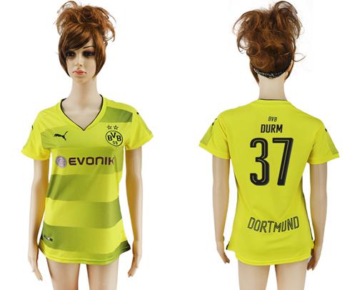 Women's Dortmund #37 Durm Home Soccer Club Jersey