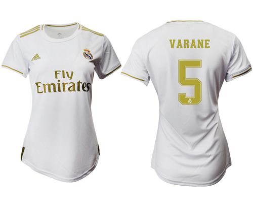 Women's Real Madrid #5 Varane Home Soccer Club Jersey