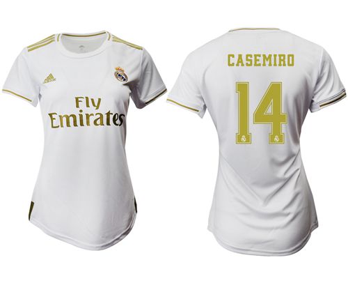 Women's Real Madrid #14 Casemiro Home Soccer Club Jersey