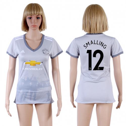 Women's Manchester United #12 Smalling Sec Away Soccer Club Jersey Women's Manchester United #12 Smalling Sec Away Soccer Club Jersey