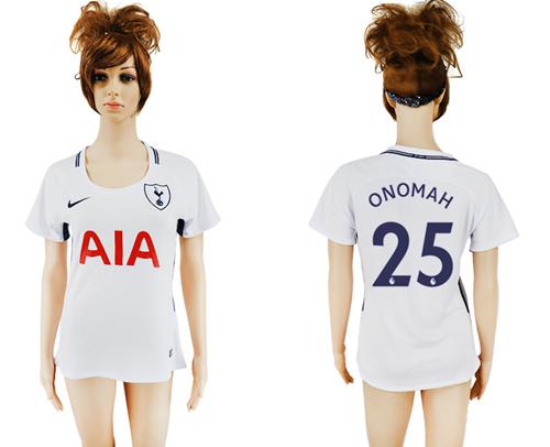 Women's Tottenham Hotspur #25 Onomah Home Soccer Club Jersey