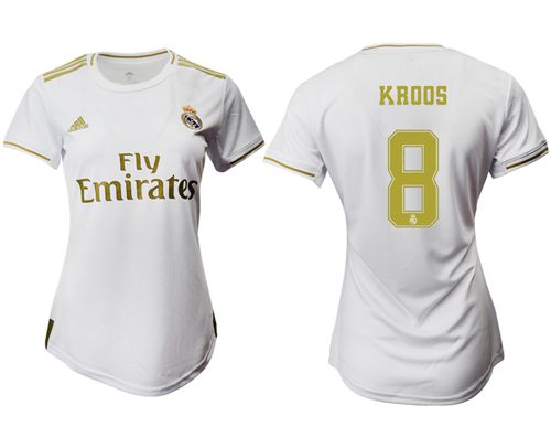 Women's Real Madrid #8 Kroos Home Soccer Club Jersey