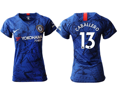 Women's Chelsea #13 Caballero Home Soccer Club Jersey