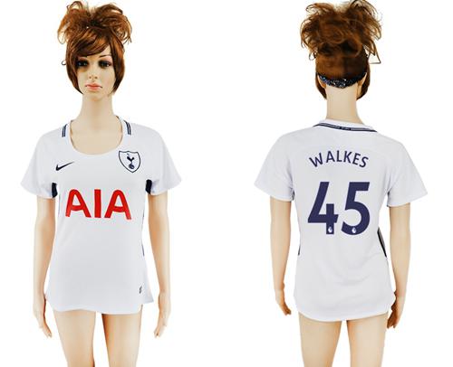 Women's Tottenham Hotspur #45 Walkes Home Soccer Club Jersey Women's Tottenham Hotspur #45 Walkes Home Soccer Club Jersey