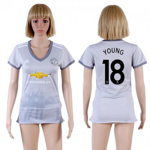 Women's Manchester United #18 Young Sec Away Soccer Club Jersey Women's Manchester United #18 Young Sec Away Soccer Club Jersey