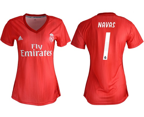 Women's Real Madrid #1 Navas Third Soccer Club Jersey Women's Real Madrid #1 Navas Third Soccer Club Jersey