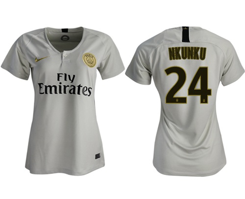 Women's Paris Saint-Germain #24 Nkunku Away Soccer Club Jersey