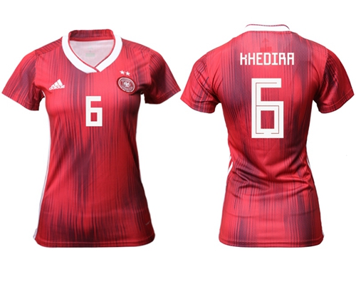 Women's Germany #6 Khedira Away Soccer Country Jersey Women's Germany #6 Khedira Away Soccer Country Jersey