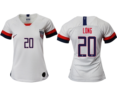 Women's USA #20 Long Home Soccer Country Jersey Women's USA #20 Long Home Soccer Country Jersey