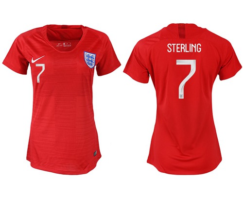 Women's England #7 Sterling Away Soccer Country Jersey Women's England #7 Sterling Away Soccer Country Jersey
