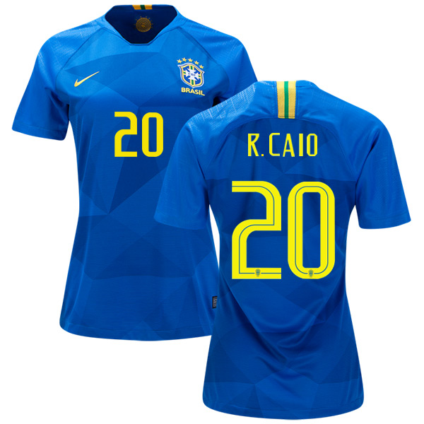 Women's Brazil #20 R.Caio Away Soccer Country Jersey