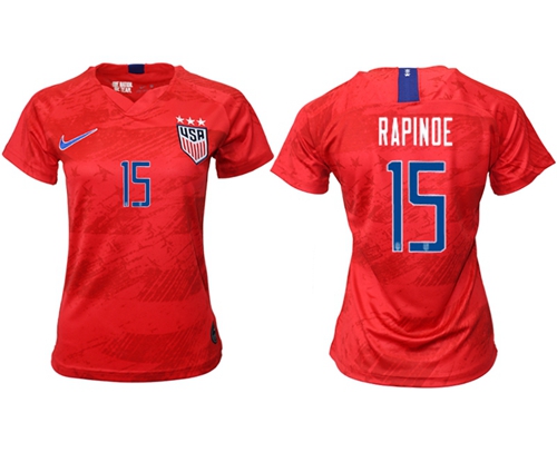 Women's USA #14 Rapinoe Away Soccer Country Jersey