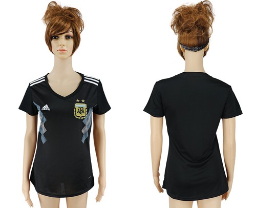 Women's Argentina Blank Away Soccer Country Jersey Women's Argentina Blank Away Soccer Country Jersey
