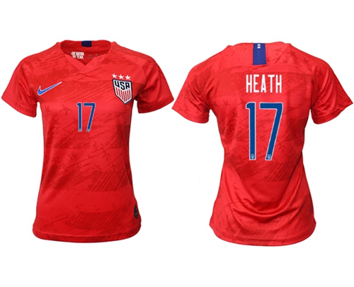 Women's USA #17 Heath Away Soccer Country Jersey
