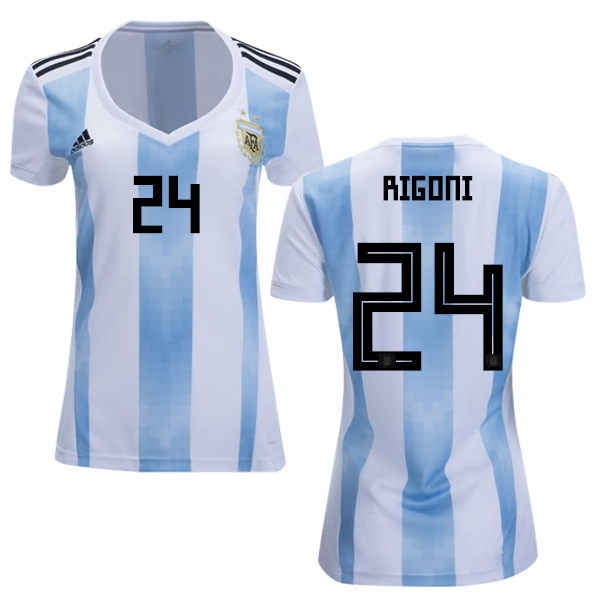 Women's Argentina #24 Rigoni Home Soccer Country Jersey Women's Argentina #24 Rigoni Home Soccer Country Jersey