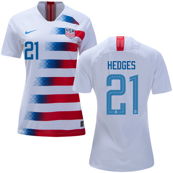 Women's USA #21 Hedges Home Soccer Country Jersey Women's USA #21 Hedges Home Soccer Country Jersey