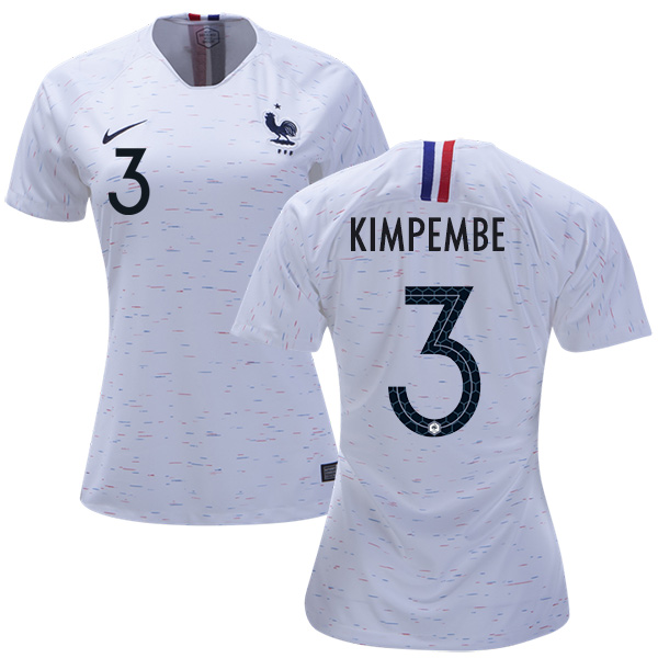 Women's France #3 Kimpembe Away Soccer Country Jersey Women's France #3 Kimpembe Away Soccer Country Jersey