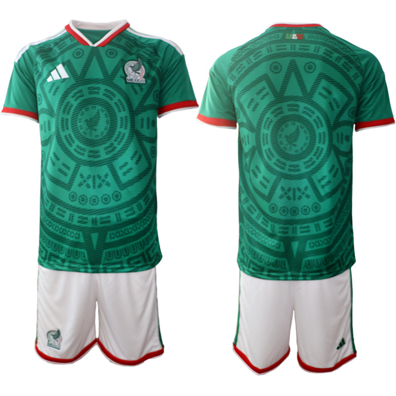 Women's Mexico Blank Green 2026 World Cup Home Soccer Jersey Suit Women's Mexico Blank Green 2026 World Cup Home Soccer Jersey Suit