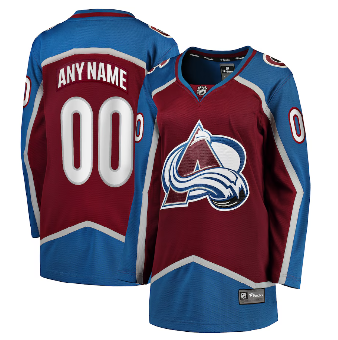 Women's Colorado Avalanche Custom Home Breakaway Stitched Jersey