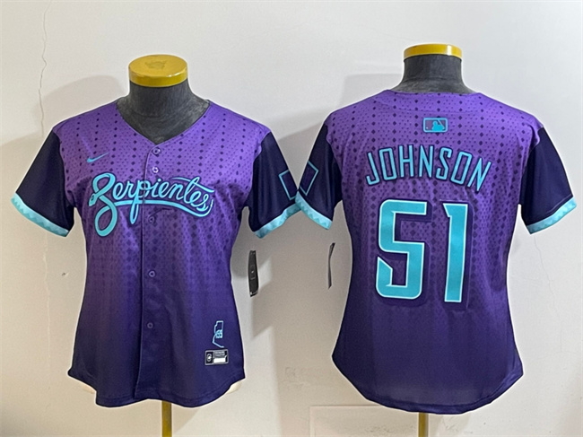Youth Arizona Diamondbacks #51 Randy Johnson Purple 2025 City Connect Limited Stitched Baseball Jersey