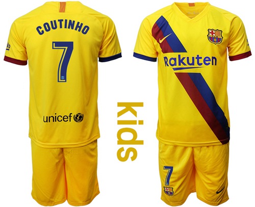 Barcelona #7 Coutinho Away Kid Soccer Club Jersey Barcelona #7 Coutinho Away Kid Soccer Club Jersey