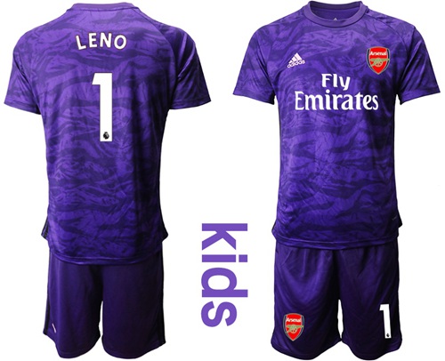 Arsenal #1 Leno Purple Goalkeeper Kid Soccer Club Jersey Arsenal #1 Leno Purple Goalkeeper Kid Soccer Club Jersey