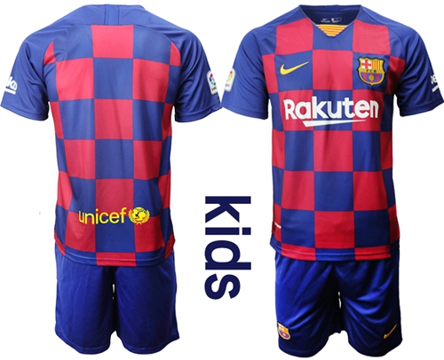 Barcelona Blank Home Kid Soccer Club Jersey