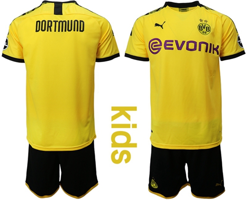 Dortmund Blank Home Kid Soccer Club Jersey
