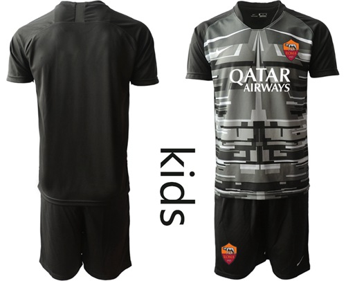 Roma Blank Black Goalkeeper Kid Soccer Club Jersey Roma Blank Black Goalkeeper Kid Soccer Club Jersey