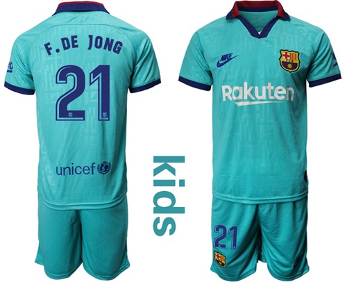 Barcelona #21 F.De Jong Third Kid Soccer Club Jersey Barcelona #21 F.De Jong Third Kid Soccer Club Jersey