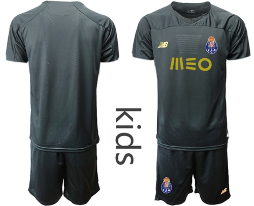 Oporto Blank Black Goalkeeper Kid Soccer Club Jersey Oporto Blank Black Goalkeeper Kid Soccer Club Jersey