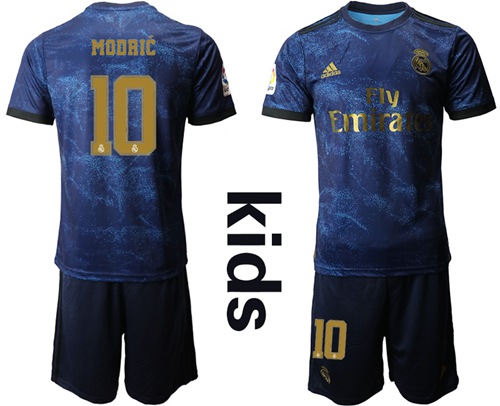 Real Madrid #10 Modric Away Kid Soccer Club Jersey