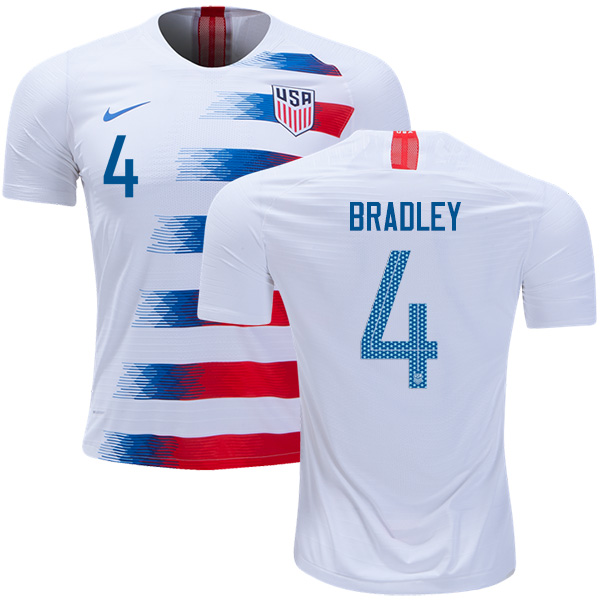 USA #4 Bradley Home Kid Soccer Country Jersey
