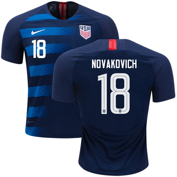USA #18 Novakovich Away Kid Soccer Country Jersey