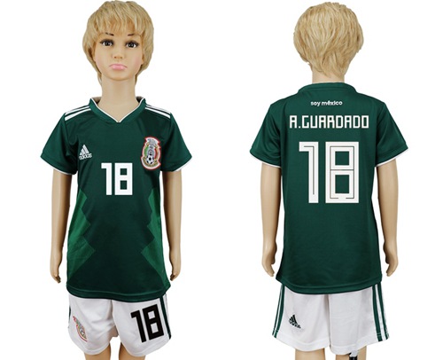 Mexico #18 A.Guardado Home Kid Soccer Country Jersey Mexico #18 A.Guardado Home Kid Soccer Country Jersey