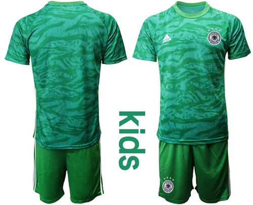 Germany Blank Green Goalkeeper Kid Soccer Country Jersey