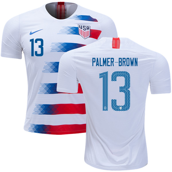 USA #13 Palmer-Brown Home Kid Soccer Country Jersey
