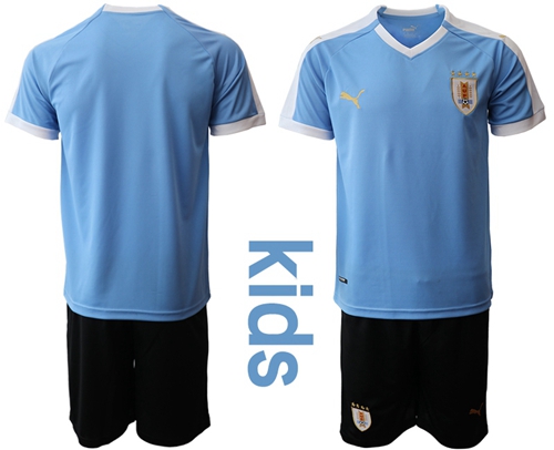 Uruguay Blank Home Kid Soccer Country Jersey