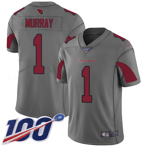 Nike Cardinals #1 Kyler Murray Silver Youth Stitched NFL Limited Inverted Legend 100th Season Jersey Nike Cardinals #1 Kyler Murray Silver Youth Stitched NFL Limited Inverted Legend 100th Season Jersey