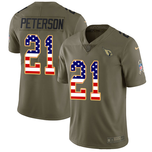 Nike Cardinals #21 Patrick Peterson Olive/USA Flag Youth Stitched NFL Limited 2017 Salute to Service Jersey Nike Cardinals #21 Patrick Peterson Olive/USA Flag Youth Stitched NFL Limited 2017 Salute to Service Jersey